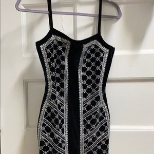 Black sparkly tight mini dress